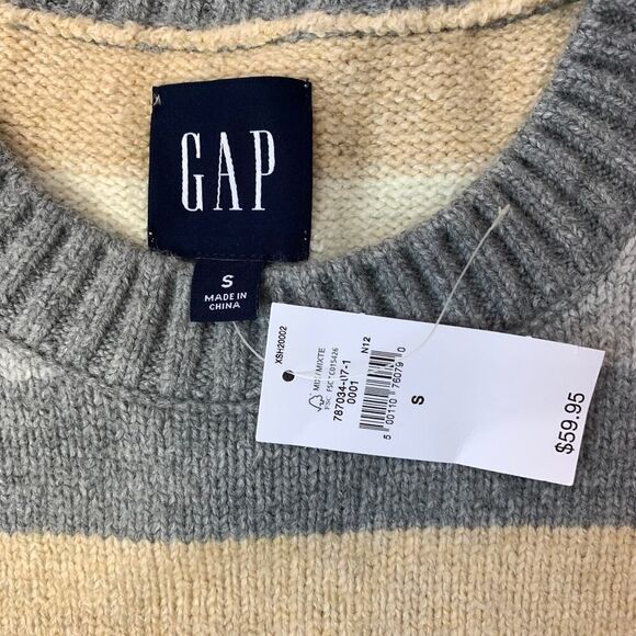 NWT GAP Cashmere Soft Crewneck Sweater Happy Stripe Men's Size S - Picture 2 of 5